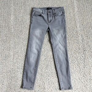 Ann Taylor Women's Gray Jeans Size 0 Petite Skinny Leg Low Rise Stretch Denim